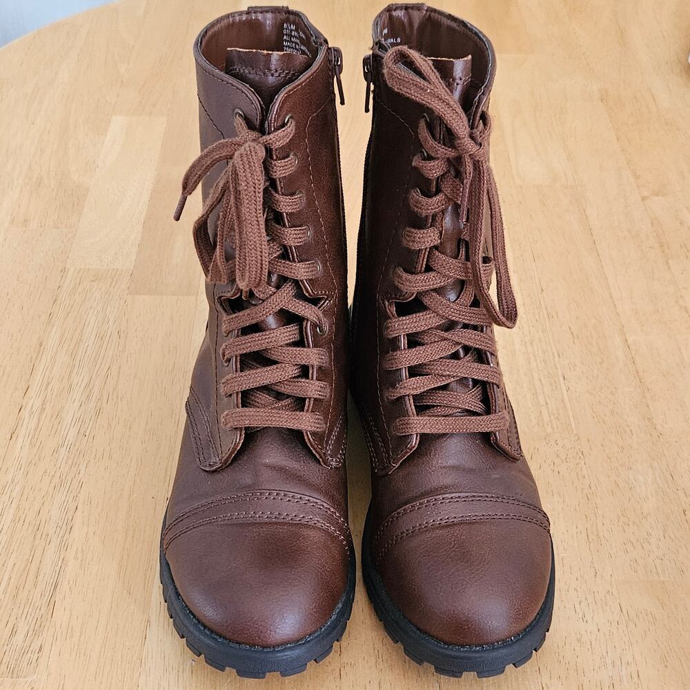 ARIZONA AZ JONES Lace Up Combat Boot Memory Foam Sz 8.5 M Brown